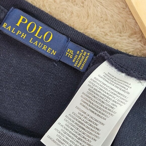 Polo Ralph Lauren Sweatshirt Blue Long Sleeve White Pony Logo Men's Size 2XL XXL - Picture 10 of 12